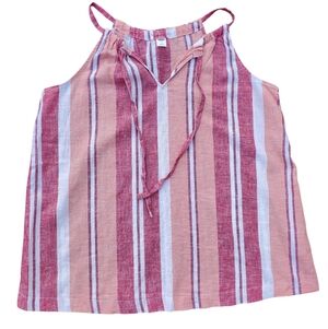 Old Navy Women's Warm Stripe Linen Blend Tank Top